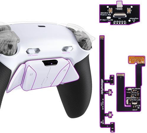 eXtremeRate RISE4 Plus Max Tasti Aggiuntivi Clicky Trigger Stop per ps5 Controller BDM-030/040/050,Palette Posteriori Back Button Remap Kit per ps5 Joystick-Senza Controller-Bianco Nero