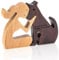 WNQSFYT Wooden Dog Family Figurines,Wooden Pet Carvings Dog, Puppy Family Wooden Carving Ornaments, Natural Animal Sculpture Handmade Craft Creative Wooden Gifts for Dog Lovers Gifts for Women