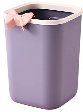 SMDLG Lavable Poubelle carrée poubelles en Plastique Poubelle décorative Poubelle de Salle de Bain Haute capacité Poubelle Violette Mignonne Solide