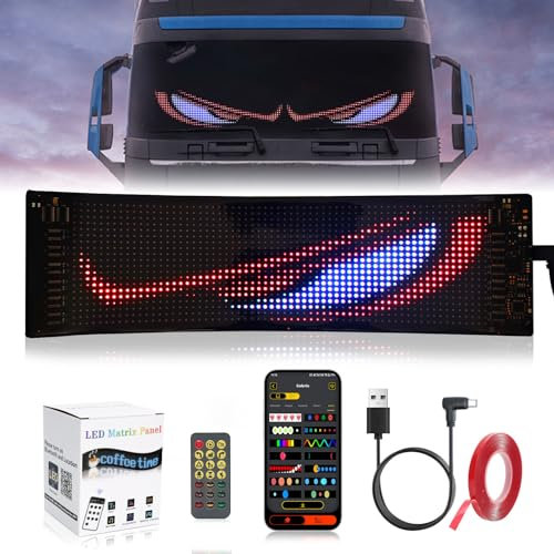 Aiorber Devil Eyes Light (102x348mm), Led Augen LED Anzeige Programmierbar Laufschrift Lichtschilder, Neonschild für Innen Außen Party Hochzeit Weihnachtsdeko