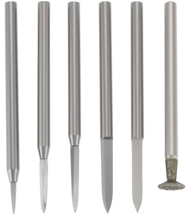 Briny River 6 Stück 0,3 cm Holzschnitzbohrer-Set, kompatibel mit Dremels Werkzeug, DIY-Gravur, Schleifmaschine, Drehwerkzeug