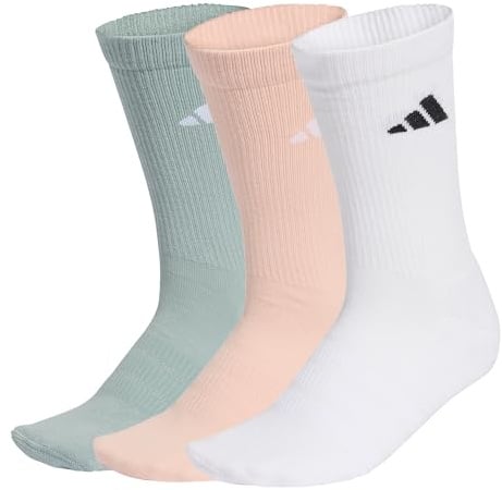 adidas Mixte CUSHIONED SPORTSWEAR CREW SOCKS 3 PAIR PACK, blush pink/white/Wonder Sage, 40-42