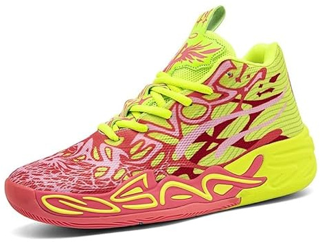 Scarpe da Basket da Uomo, in Mesh, Traspiranti, alla Moda, Sportive e for Il Tempo Libero, Scarpe Sportive(Orange,39 EU)
