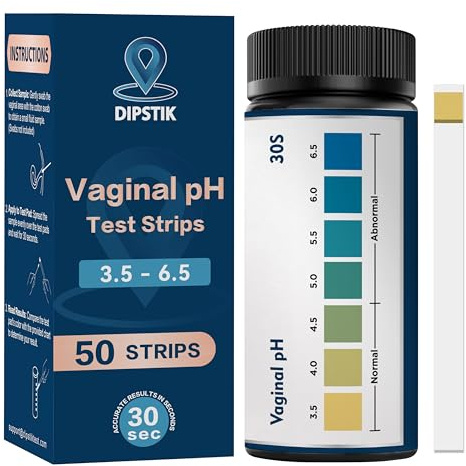 Vaginal pH Test Strips, 50 Feminine pH Test Kit for Women Yeast Infection & BV Monitor
