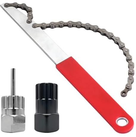 HVIHWI Bicycle Mechanic Tool Set, Cassette Removal Tool, Freewheel Removal Tool, Chain Whip & Lockring Kit for Bike Cassette, Durable for Home Repair
