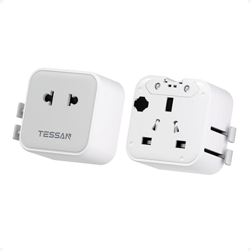 TESSAN Pack da 2 Adattatori da Viaggio in Tutto il Mondo, ultra sottile