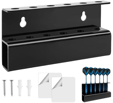 Flintronic Dart Stand Wall Mount Rack, Acrylic Darts Holder for 6 Darts, Wall Mount Darts Display Storage Rack, for Outdoor Game Rooms Home Playroom