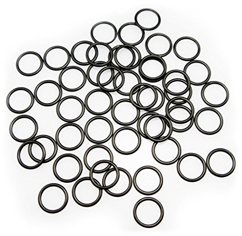 HAND Metal O Lingerie Rings 1 cm Diameter, Takes Straps up to 0.8 cm Width, Pack of Approx 50 (10 g) Black Plastic Coating