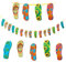 Oblique Unique® Girlande im Flip-Flop-Design Sonne Sommer Spaß 10 m - 15 bunten Flip-Flops - Party Dekoration