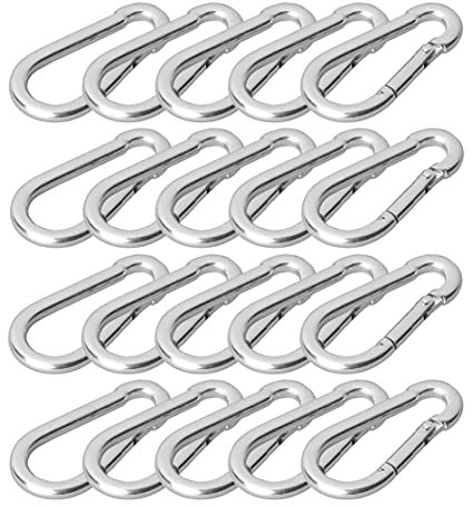 Karabinerhaken Stahl-Karabiner mit Schnapphaken 20er Pack 8 mm x 80 mm