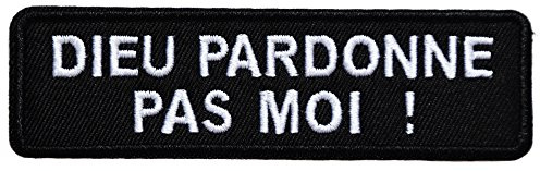 topt mili ecusson Dieu pardonne Pas Moi 10x3 cm Biker Religion Pardon Airsoft Paintball Commando