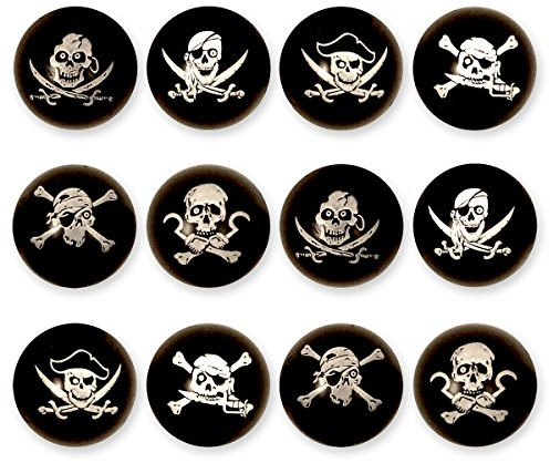 PartyPackTM 12 x Piraten-Hüpfbälle / für Kindergeburtstag Jungen und Mädchen / Mitgebsel / Kindergeburtstag Gastgeschenke / Gummiball / Hüpfball / Piraten-Party-Hüpfball-Set