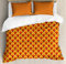 ABAKUHAUS Retro Bettbezugs Set Für Doppelbetten, Schuppe in den warmen Farben, Milbensicher Allergiker geeignet mit Kissenbezügen, 200 x 200 cm, Mehrfarbig Orange