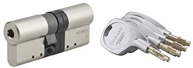 Cilindro europeo Cobra 2+ 33X43mm Nichelato, anti effrazione, antiscasso, antitrapano, 5 chiavi ergonomiche - THIRARD
