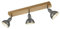 Trio Leuchten Deckenleuchte Delhi 803400367, Metall Nickel matt antik, Base Holz, exkl. 3x E14, Balken 3-flammig