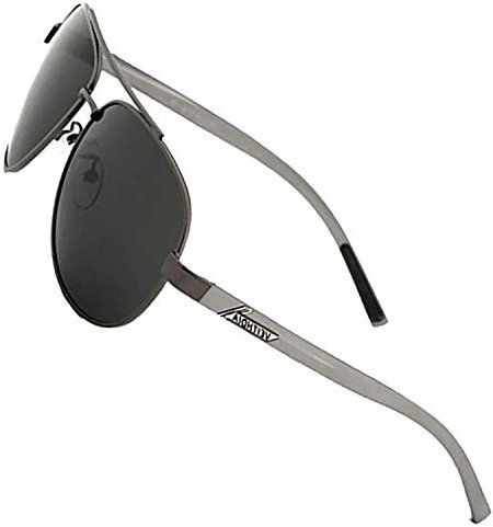 VEITHDIA Herren Polarisierte Fahren Sonnenbrille Al-Mg Metall Rahme Ultra Leicht 2605 (Grau)