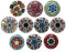 Ajuny Juego de 10 Pomos de Cerámica – Forma Redonda Multicolor – Tiradores para Armarios Muebles Cajones de Cocina Baño Tocador – Pomos Decorativos con Herrajes Cromados