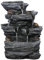 jiande 4-Tier en Cascada Fuente de Mesa de Agua con Luces LED - Interior/Exterior Fuente de Agua de la decoración Fuente de Mesa Pequeño Relajación Cascada