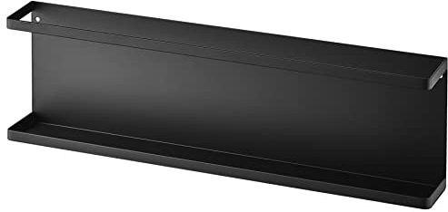 Yamazaki 5477 TOWER Wandregal, schwarz, Stahl, Minimalistisches Design, 60 x 8,5 x 18 cm (LxBxH)