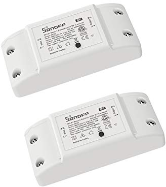 SONOFF RF Interruptor inteligente inalámbrico WiFi de 2 piezas con módulo receptor RF de 433 MHz, interruptor de control remoto Wi-Fi y RF con temporizador para hogar inteligente