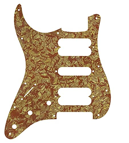 Gitarren-Kratzplatte Linkshänder 11 Schraubenloch Für Standard- Stratocaster HSH.Gitarren-Pickguard-Doppel-Pickup-Schraubloch Schlagbrett (Color : 4Ply Bzone Pearl)