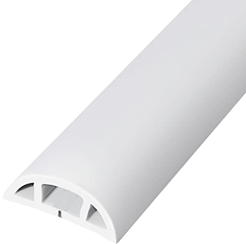 DXIUMZHP Boden Kabelbrücke Flach Außen Weich-PVC Lässt Sich Leicht Schneiden Boden Kabelabdeckung,Kompressions- Und Verschleißfeste,Trittfeste Isolierung, Lagernutzung (Color : Weiß, Size : 8m)