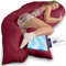 Traumreiter Seitenschläferkissen Visco XXL mit Bezug Baumwolle Bordeaux Rot Hybrid Kissen +1cm Memory Foam Schwangerschaftskissen, Body Pillow Komfortkissen Ergonomie Zertifiziert