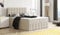 Moderne Boxspringbett MERA Premium Bett mit Bettkasten Ziernähten Bonell Matratze H3 Federkern Topper Polsterbett Doppelbett Schlafzimmer (Beige - Aura 01, 160 x 200)
