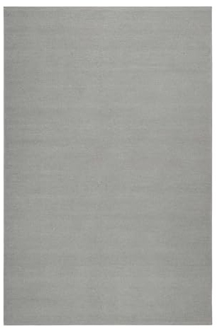 Wecon Home Nachhaltiger Esprit Kurzflor Wollteppich für Wohnzimmer, Schlafzimmer und Kinderzimmer - Maya 2.0 (80 x 150 cm, grau)