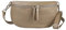 Made in Italy Damen Leder Tasche Handytasche Gürteltasche Crossbody Hüfttasche Bauchtasche Umhängetasche Cross-Over Bodybag Schultertasche Kosmetiktasche Taupe