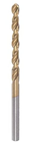 sourcing map Twist Drill Bit 4mm Titanium Coated (HSS-E) M42 High Speed Steel 8% Cobalt Straight Shank for Stainless Steel Aluminum Alloy Metal