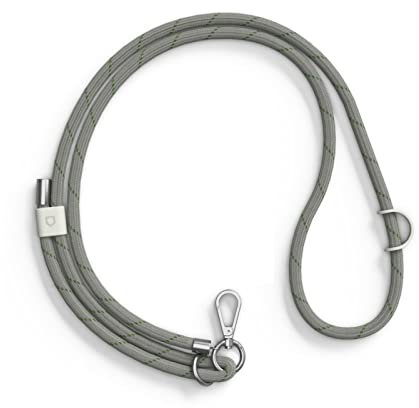 RhinoShield Geflochtenes Lanyard zum Umhängen | Verstellbare Länge, Schnallen zum Aufhängen von Zubehör wie z.B. Airpods, langlebiges Band, trendige Farben, aus recycelten Materialien - Abendgrau