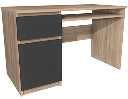 Modi Meble Schreibtisch Eiche Sonoma, Grau, 100x50 cm - Koma II - Modern - Ergonomisch - Arbeitsplatz