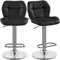 Yaheetech Set 2 Sgabelli Bar Alti Cucina Moderni Design in Similpelle con Schienale Girevole 360° Altezza Regolabile da Penisola Nero