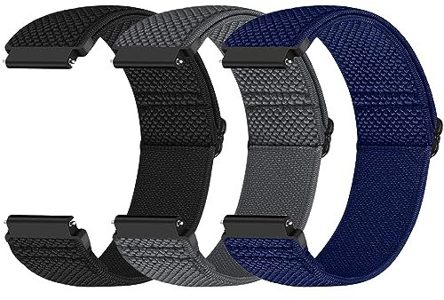 19mm Elastic Watch Strap Compatible with Willful/YAMAY/Letsfit/LETSCOM/TEMINICE/LIFEBEE/Lintelek/ ID205 ID205L ID205G ID205S ID205U/Blackview/UMIDIGI Sport Nylon Replacement Band for Women Men