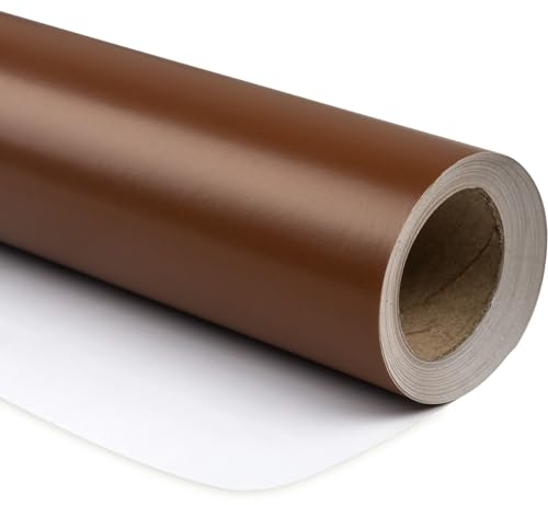 RUSPEPA Schokoladenbraunes Geschenkpapier, einfarbig für Weihnachten, Hochzeit, Geburtstag, Dusche, Glückwünsche und Feiertage – 44,5 cm x 10 m