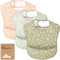 3er-Pack Lätzchen Baby Wasserdicht zum Essen – Leichtes Baby Latzchen mit Auffangschale, Schmutzabweisend Babylätzchen Abwaschbar, Fütterlätzchen für Babys, Jungen, Mädchen (Bloom)
