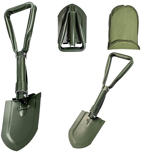 Camping Shovel 23 IN,50# High-Carbon Steel Entrenching Tool, Military Folding Survival and Portable Shovel For Garden, Hunting, Hiking, Fishing, Car Emergency, Gifts For Men