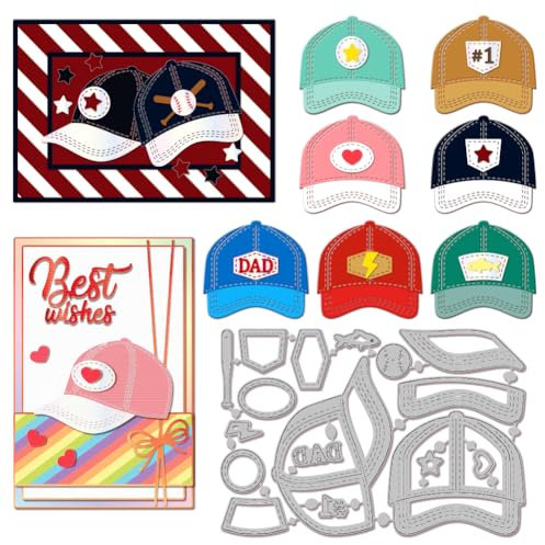 GLOBLELAND Baseball Hut Faden Stanzformen Für Die Kartenherstellung Metall Stanzformen Stanzformen Vorlagen Für Scrapbooking Tagebuch Prägung Papier Basteln Dekor