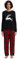 GLOBAL Femme Pyjama Flanelle Manches Long Ensembles de Pyjama Coton Chaleureux Vêtements de Nuit Confortable Carreaux Rouges M