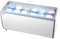 VEVOR Vitrine Réfrigérée à Crème Glacée Commerciale, Comptoir à Glace 567 L, Congélateur Mobile avec Dessus en Verre, 12 Grandes Cuves, 2 Portes Coulissantes en Verre, roulettes Verrouillables, Blanc