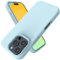 Andwing Silicone Case for iPhone 16 Pro Max, Soft Shockproof Cover, Anti-Fingerprint, Anti-Slip, Sky Blue