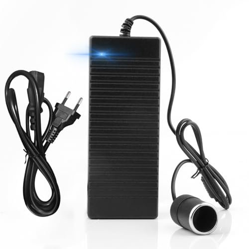 180W KFZ Netzadapter, 220V Auf 12V 15A Spannungswandler, Zigarettenanzünder-Buchse, Adapter mit Zigarettenzünder auf Steckdose,Netzteil Zigarettenanzünder Wechselrichter Für Autokühlschränke, Kühlbox