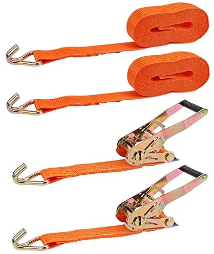 2er Set - Ratschenzurrgurt zweiteilig 8m x 50mm / 4000 kg | Spanngurte mit Ratsche und GS-geprüft nach: EN 12195-2