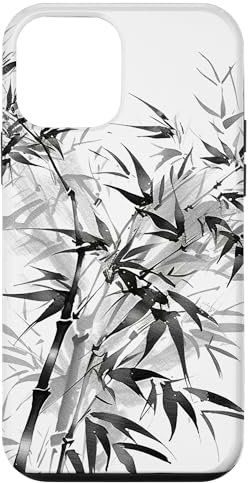 iPhone 12 mini Bamboo Leaves Sumi-e Suibokuga Monochrome Ink Painting Case