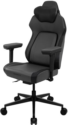 ThunderX3 CORE Smart MODERN Gaming Stuhl schwarz - ergonomischer Bürostuhl, automatische Rückenstütze, Synchronmechanik, 3D Armlehnen, Kunstleder, für Nutzer bis 125kg, 165-190cm