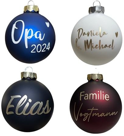 Weihnachtskugel personalisiert, Christbaumkugeln, Großeltern Opa, Weihnachtsdekoration, Dekoration, Schwangerschaftsverkündung (Weiss Matt)