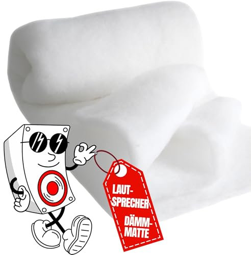 Lautsprecher Dämmung 100x160cm (18mm dick) 180g/m² Dämmwatte Akustik Vlies Dämmmatte Sound Absorber Dämmwolle Akustikvlies Schallabsorber