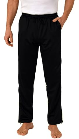 Normann Care Herren Rehahose mit seitlichen Reißverschluß Jogginghose für Reha, Physio, Gipsbein, Farbe:schwarz, Größe:XS