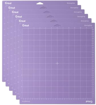 Cricut adhérence forte tapis de machine, 30.5 x 30.5 cm, tapis de découpe réutilisables avec film, pour cardstock, Iron-on, vinyle etc., pour Explore & Maker - lot de 6